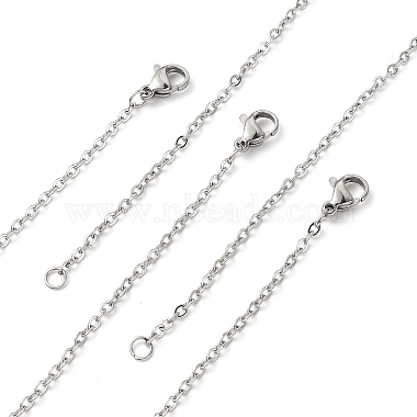 10Pcs 304 Stainless Steel Cable Chain Necklaces Set for Men Women(MAK-YW0002-01P)-2
