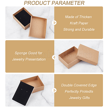48pcs Kraft Cotton Filled Cardboard Paper Jewelry Set Boxes(CBOX-NB0001-28)-4