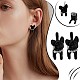 Alloy Cartoon Dog Front Back Stud Earrings(JE913A)-7