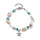 3Pcs 3 Style Alloy Starfish Charm Bracelets Set(BJEW-JB10090)-3