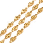 5M 304 Stainless Steel Cat Link Chains, Soldered, with Spool, Ion Plating(IP), Long-Lasting Plated, Real 18K Gold Plated, 10x5x3mm, about 16.40 Feet(5m)/Roll(SA-CBA7953-05G)