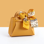 12Pcs Imitation Leather Bag, with Silk Ribbon, Candy Gift Bags Christmas Party Wedding Favors Bags, Orange, 13x12.5x5cm(AJEW-CL0001-05A)