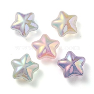 UV Plating Rainbow Iridescent Imitation Jelly Acrylic Beads, Star, Mixed Color, 19x20x9mm, Hole: 2mm(X-OACR-C007-07)