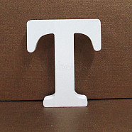Letter Wooden Ornaments, for Home Wedding Decoration Shooting Props, Letter.T, 100x100x15mm(LETT-PW0002-61T)