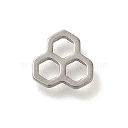 304 Stainless Steel Charms, Laser Cut, Stainless Steel Color, Honeycomb, 11x7x1mm, Hole: 1.2mm(STAS-S144-01P-A)