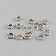 304 Stainless Steel Split Rings, Double Loops Jump Rings, Stainless Steel Color, 5x1.4mm, about 3.6mm inner diameter(STAS-Q186-01-5mm)