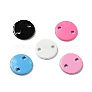 Spray Painted 201 Stainless Steel Connector Charms, Flat Round, Mixed Color, 8x1mm, Hole: 1.2mm(STAS-G304-23)