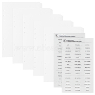 35 Sheets A5 PVC Binder Dividers, with 2 Sheets PVC Waterproof Self Adhesive Stickers, White, 211x143x1.5mm(AJEW-FH0004-39C)