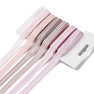 18 Yards 6 Styles Polyester Ribbon, for DIY Handmade Craft, Hair Bowknots and Gift Decoration, Pink Color Palette, Pink, 3/8~1/2 inch(9~12mm), about 3 yards/style(SRIB-Q022-D15)
