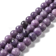 Natural Lepidolite/Purple Mica Stone Beads Strands, Round, 10.5mm, Hole: 1.2mm, about 36pcs/strand, 14.80''(37.6cm)(G-B029-B03-04)