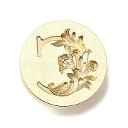 Wax Seal Brass Stamp Heads, Flower Letter Series, Golden, Letter C, 25.5x14mm, Hole: 7mm(AJEW-D301-02G-C)