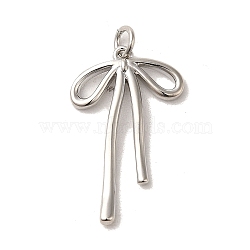 Brass Pendants, Bowknot, Platinum, 25x16x3x2mm(KK-R155-08P)