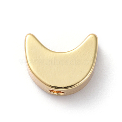 Brass Beads, Long-Lasting Plated, Moon, Real 18K Gold Plated, 5.4x6.9x3mm, Hole: 1mm(ZIRC-G160-01G)