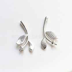 Brass Leaf Head Pins, for Baroque Pearl Making, Platinum, 20x11mm(BAPE-PW0002-15C-02)