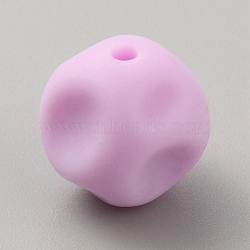 Cube Food Grade Eco-Friendly Silicone Beads, Plum, 15x15x15mm, Hole: 2mm(SIL-TAC0003-11T)