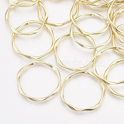 Alloy Linking Rings, Twist Ring, Light Gold, 38x37x3mm, Inner Diameter: 32.5x33mm(PALLOY-T067-108LG)