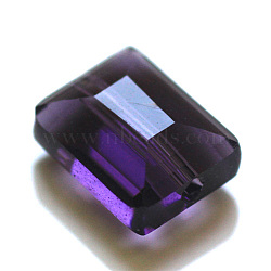 Imitation Austrian Crystal Beads, Grade AAA, Faceted, Rectangle, Indigo, 10x12x5.5mm, Hole: 0.9~1mm(SWAR-F060-12x10mm-27)