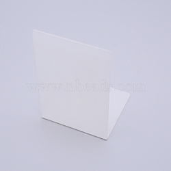 L-Shape Acrylic Bookends, Desktop Book Holder Organizer, White, 12x18.5cm(ODIS-WH0005-66)