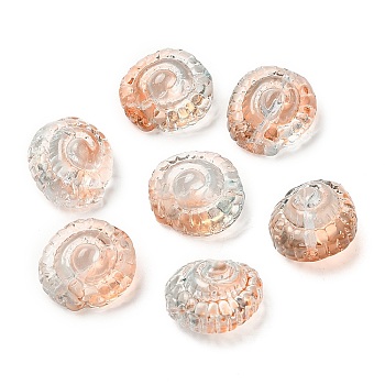 Transparent Glass Beads, Conch, Light Salmon, 13x14x9mm, Hole: 1mm