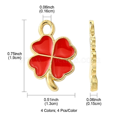 16Pcs 4 Colors Rack Plating Alloy Enamel Pendants(ENAM-FS0001-76)-4