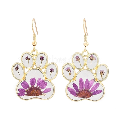 Alloy & Dried Flower Dangle Earrings(AL-Z001-06G)-4
