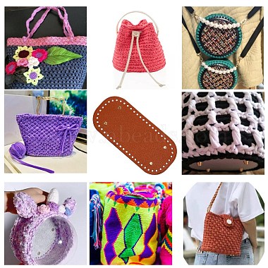 2Pcs 2 Style PU Leather Knitting Crochet Bags Nail Bottom Shaper Pad(DIY-SZ0001-85A)-3