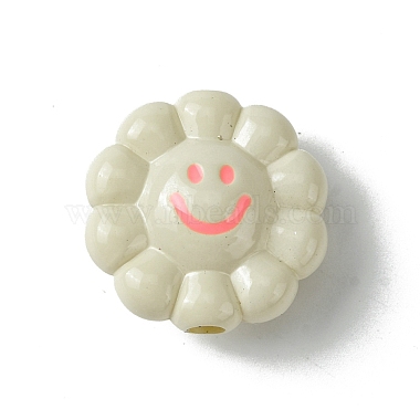 White Flower Acrylic Beads