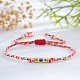 Brass Enamel Evil Eye Beaded Braided Bracelets(FU6663-5)-1