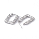 304 Stainless Steel Rectangle with Bamboo Hoop Earrings for Women(EJEW-G314-09P)-2