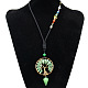 Ожерелье с подвеской «Древо жизни» из натуральных зеленых авантюринов(FIND-PW0027-04E)-1