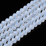 Glass Beads Strands, Imitation Jade, Faceted, Rondelle, Clear, 3.5~3.8x3mm, Hole: 0.8~1mm, about 105~110pcs/strand, 29~31cm(EGLA-A044-J3mm-D06)