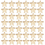 60Pcs Brass Beads, Star, Real 14K Gold Plated, 7x7.5x3mm, Hole: 1.6mm(KK-PH0012-49G-03)