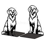 Non-Skid Iron Bookend Display Stands, Adjustable Desktop Heavy Duty Metal Book Stopper for Shelves, Dog, 110x135x200mm, 2pcs/set(AJEW-WH0548-050)