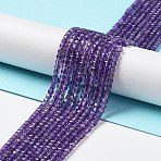 Natural Amethyst Beads Strands, Faceted, Square, Grade A, 2x2x2mm, Hole: 0.7mm, about 166~170pcs/strand, 15.16''~15.39''(38.5~39.1cm)(X-G-J400-A03-01)