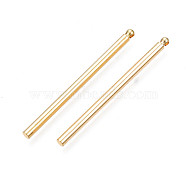 Brass Pendants, Nickel Free, Bar, Real 18K Gold Plated, 35x2mm, Hole: 1mm(KK-N231-284)