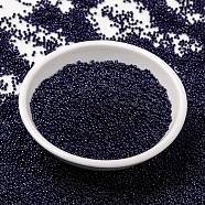 MIYUKI Round Rocailles Beads, Japanese Seed Beads, (RR4494) Duracoat Dyed Opaque Indigo Navy Blue, 15/0, 1.5mm, Hole: 0.7mm, about 27777pcs/50g(SEED-X0056-RR4494)