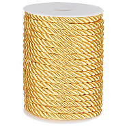 3-Ply Polyester Twisted Cords, Milan Cord, with Spool, Gold, 8mm, about 21.87 Yards(20m)/Roll(OCOR-WH0071-038B)