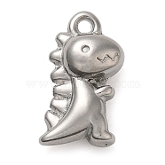 304 Stainless Steel Pendants, Dinosaur Charm, Stainless Steel Color, 18.5x10x7mm, Hole: 1.6mm(STAS-M070-20P)