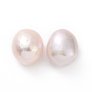 Natural Cultured Freshwater Pearl Beads, No Hole, Two Side Polished, Antique White, 13.5~14x11.5x9~10mm(PEAR-P003-19)