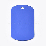 Aluminum Pendants, Blank Tags, Rectangle, Royal Blue, 50x29x1mm, Hole: 3.5mm(ALUM-WH0009-02E)