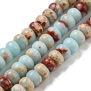 Synthetic Imperial Jasper Dyed Beads Strands, Rondelle, Dark Cyan, 6~7x4~4.5mm, Hole: 1.2mm, about 90~94pcs/strand, 14.76''~15.08"(37.5~38.3cm)(G-D077-E01-02I)