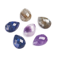Natural Mixed Gemstone Cabochons, Teardrop, Faceted, 15.5~16x11.5~12x5~5.5mm(G-L514-030B)