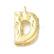 Rack Plating Brass Pendants, Long-Lasting Plated, Cadmium Free & Lead Free, Real 18K Gold Plated, Letter D, 26.5x16.5x4.8mm, Hole: 2.5x2.8mm(KK-I721-02G-D)