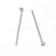 316 Surgical Stainless Steel Flat Head Pins, 50x0.6mm(22 Gauge), Head: 1.5mm(STAS-E023-0.6x50mm-A)