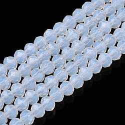 Glass Beads Strands, Imitation Jade, Faceted, Rondelle, Clear, 3.5~3.8x3mm, Hole: 0.4mm, about 113~115pcs/strand, 32.5~33cm(EGLA-A044-J3mm-D06)