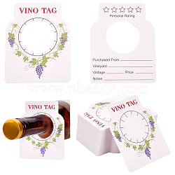 Paper Wine Glass Label, Thistle, 95x76x0.4mm, Inner Diameter: 39.5mm(AJEW-WH0009-97)