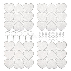 DIY Keychain Molds Making, Including Resin Molds, Iron Keychain Ring and 304 Stainless Steel Jump Rings, For UV Resin, Epoxy Resin Craft Making, Heart with Mandala Letter, Platinum, 185x203x6mm(DIY-TA0003-63)