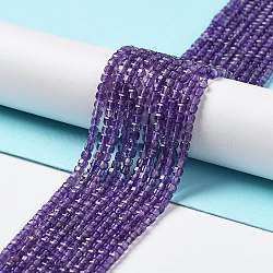 Natural Amethyst Beads Strands, Faceted, Square, Grade A, 2x2x2mm, Hole: 0.7mm, about 166~170pcs/strand, 15.16''~15.39''(38.5~39.1cm)(X-G-J400-A03-01)