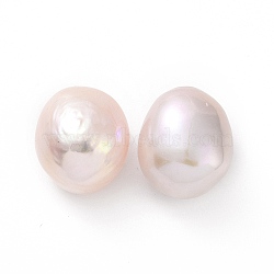 Natural Cultured Freshwater Pearl Beads, No Hole, Two Side Polished, Antique White, 13.5~14x11.5x9~10mm(PEAR-P003-19)