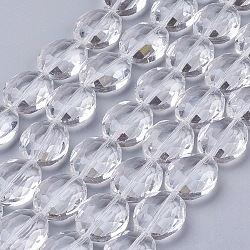 Glass Bead Strands, Crystal Bead Strands, Faceted, Oval, Clear, 20x16x10mm, Hole: 1mm, about 35pcs/strand, 27.5 inch(X-GLAA-R196-20x16mm-01)